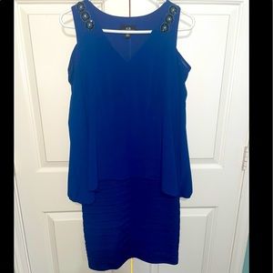 Cold Shoulder Cocktail Dress from Dillards, Navy size 8